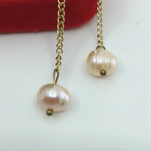 18k Gold Plated Freshwater Pearl Bracelet Anklet NEW in Original Box Adjustable - Picture 3 of 8